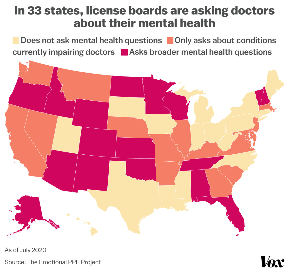 In 33 states, license boards are asking doctors about their mental health
